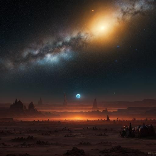 Steampunk Telescope Observes Galaxy on Desert Planet