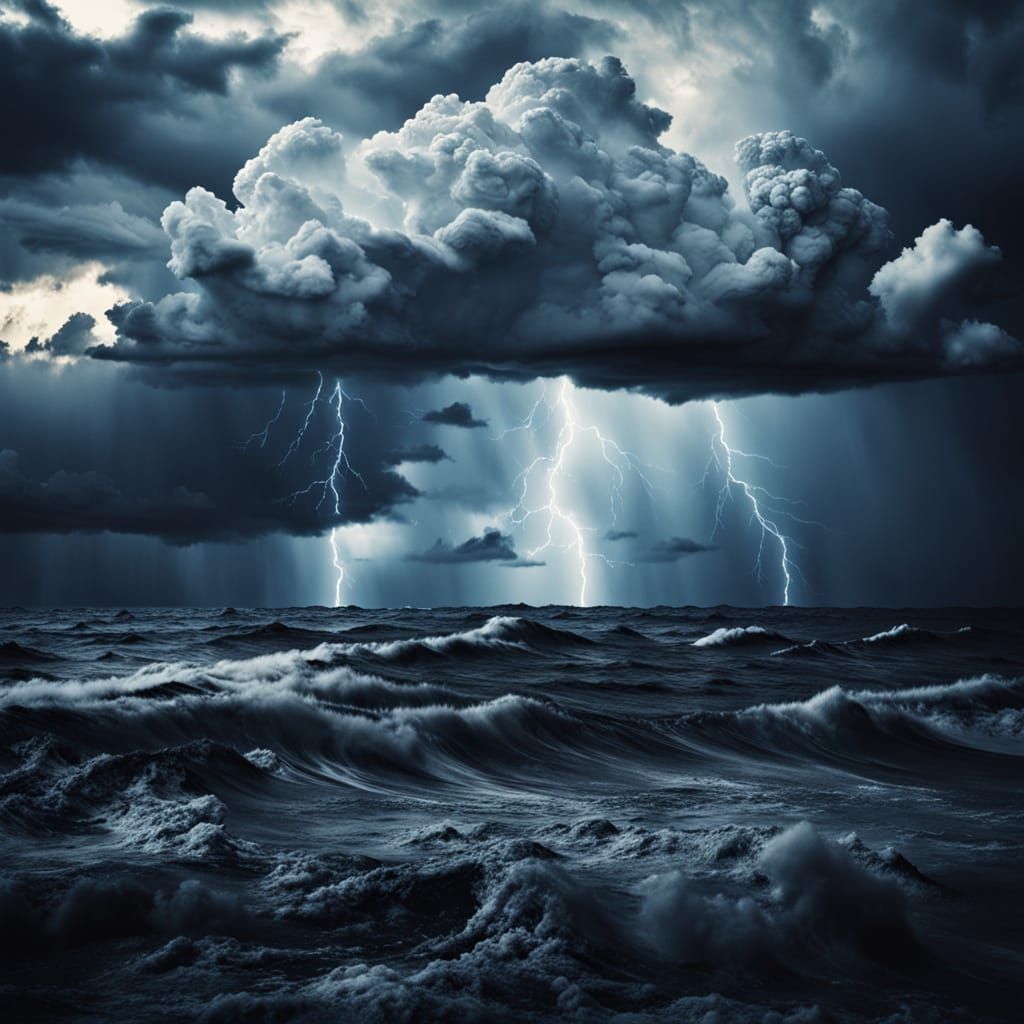 Stormy Face with Shadowy Tears in Cinematic Monochrome