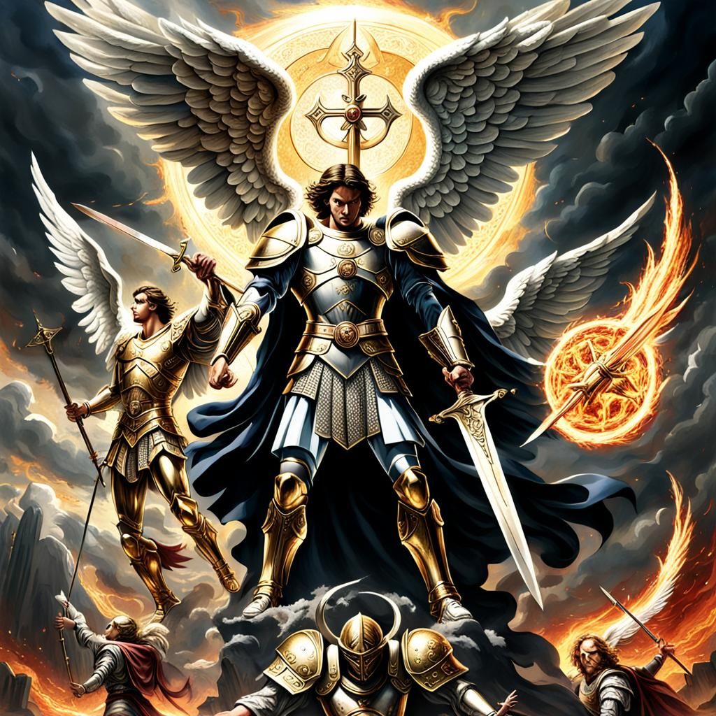 St Michael Battles Lucifer in Angelic War