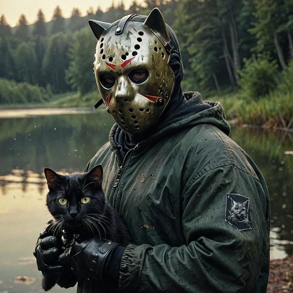 Jason Voorhees and Black Cat Portrait in HD