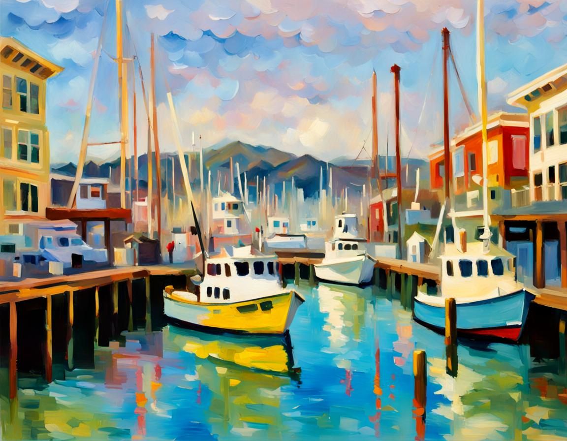 Fishing Fleet Tied Up at the Fisherman's Wharf, San Francisco, CA Postcard
