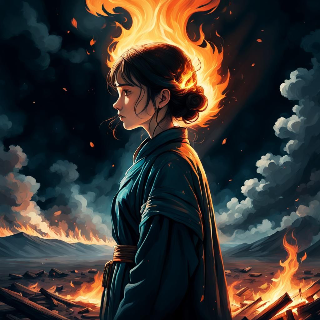 Burning Gaze: A Portrait of Unspoken Longing