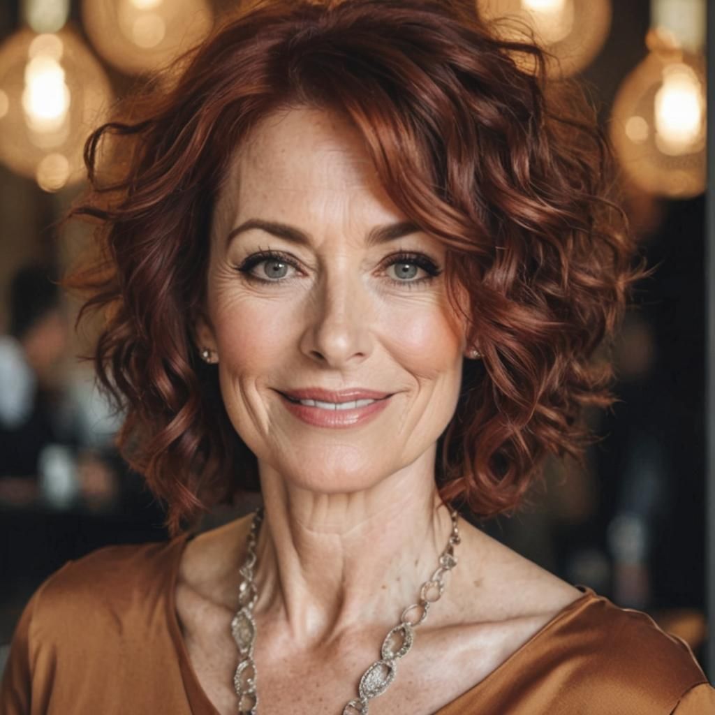 Beautiful Auburn-Haired Woman, Young and Happy