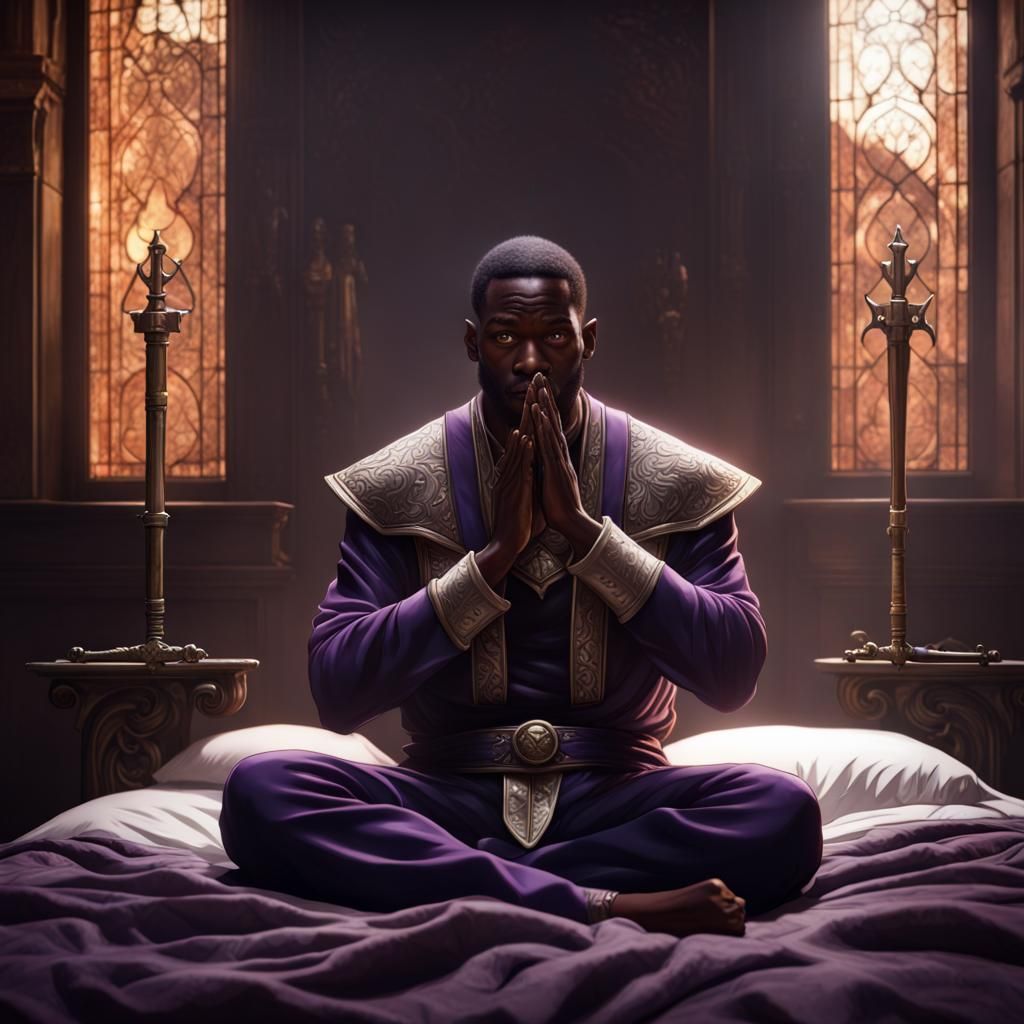 Dark Fantasy: Man in Bed with Sword