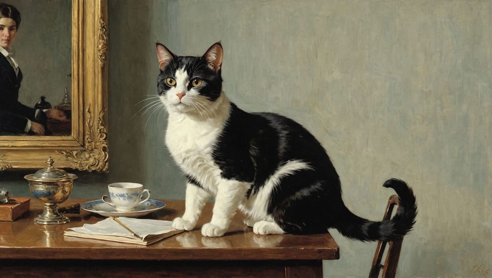 Cat Portrait in the Style of Peder Krøyer
