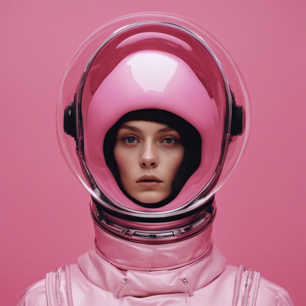 Gloomy Space Alien Astronaut Portrait in Futuristic Style