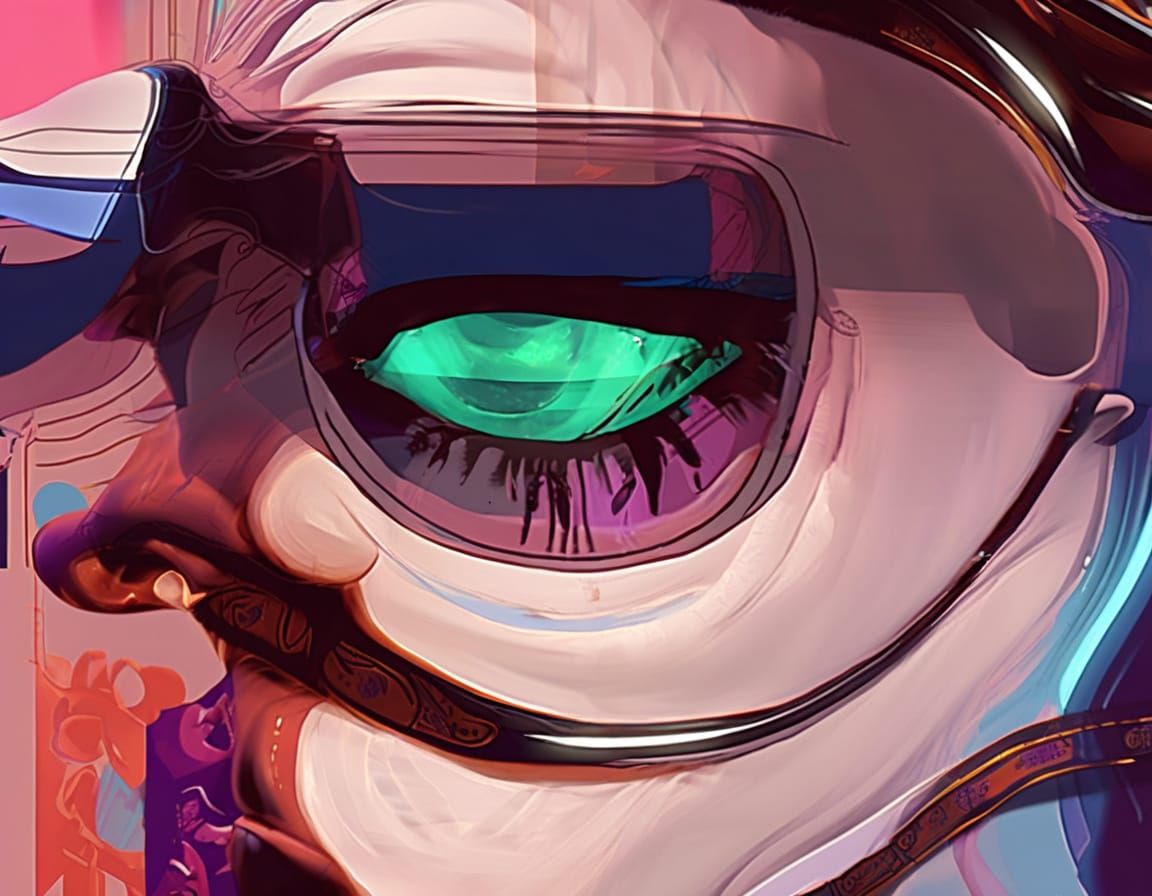 Surreal Dude in Neon Digital Art Style