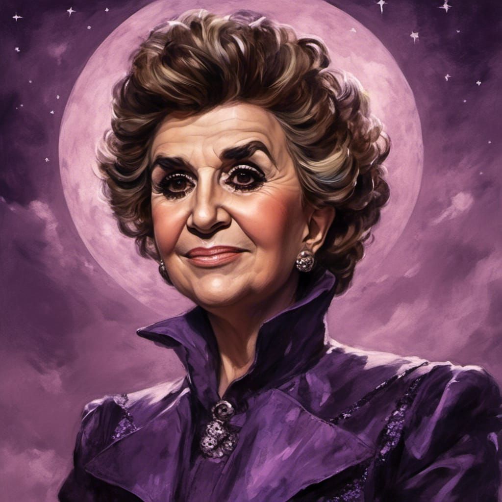 Mysterious Witch in Purple, Chiaroscuro Illustration