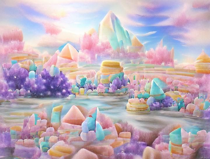 Pastel Crystal Landscape: An AI Dreamscape