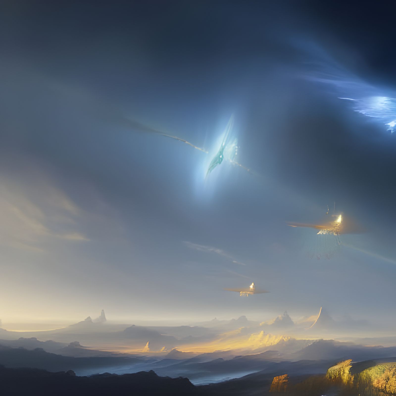 Black hole on the evening sky