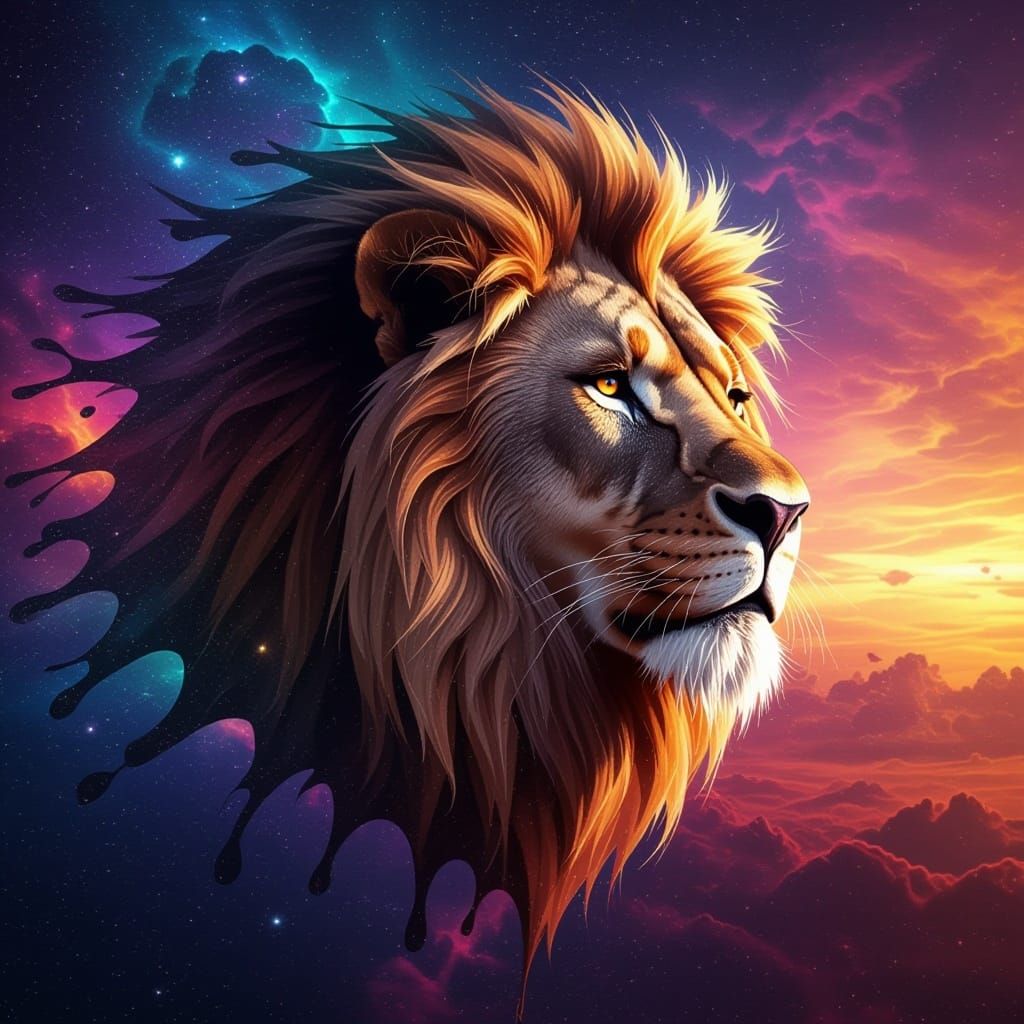 Human Lion Transmorph in Galactic Dawn Splash Art
