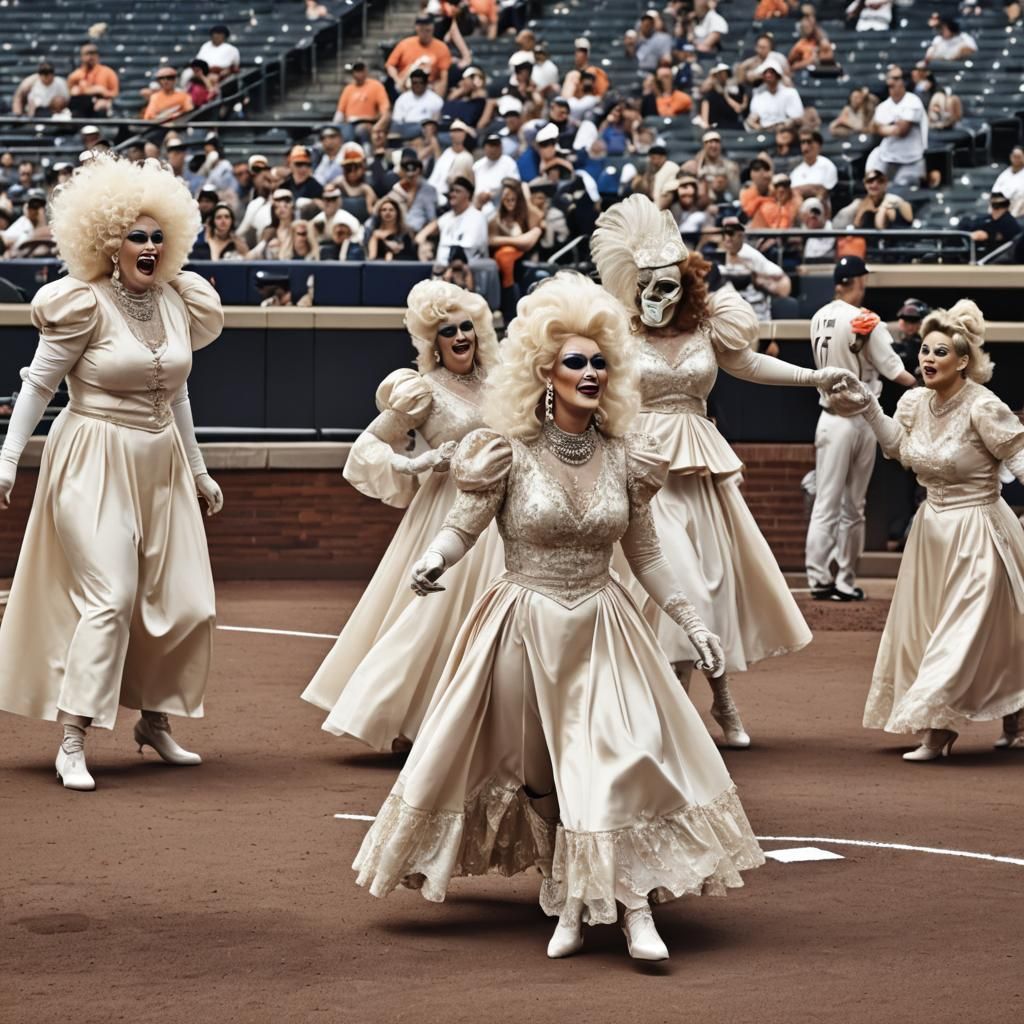 Drag Queens Play Baseball in Couture Gowns
