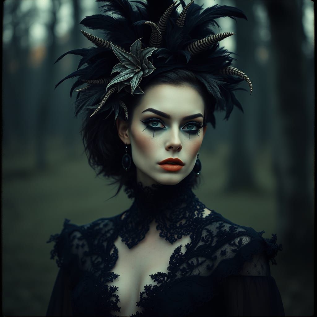 Portrait artistique d'une créature onirique féminine, inspir...