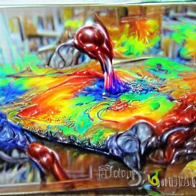 Psychedelic Acrylic Paint Pour Concept Art in 8K 3D