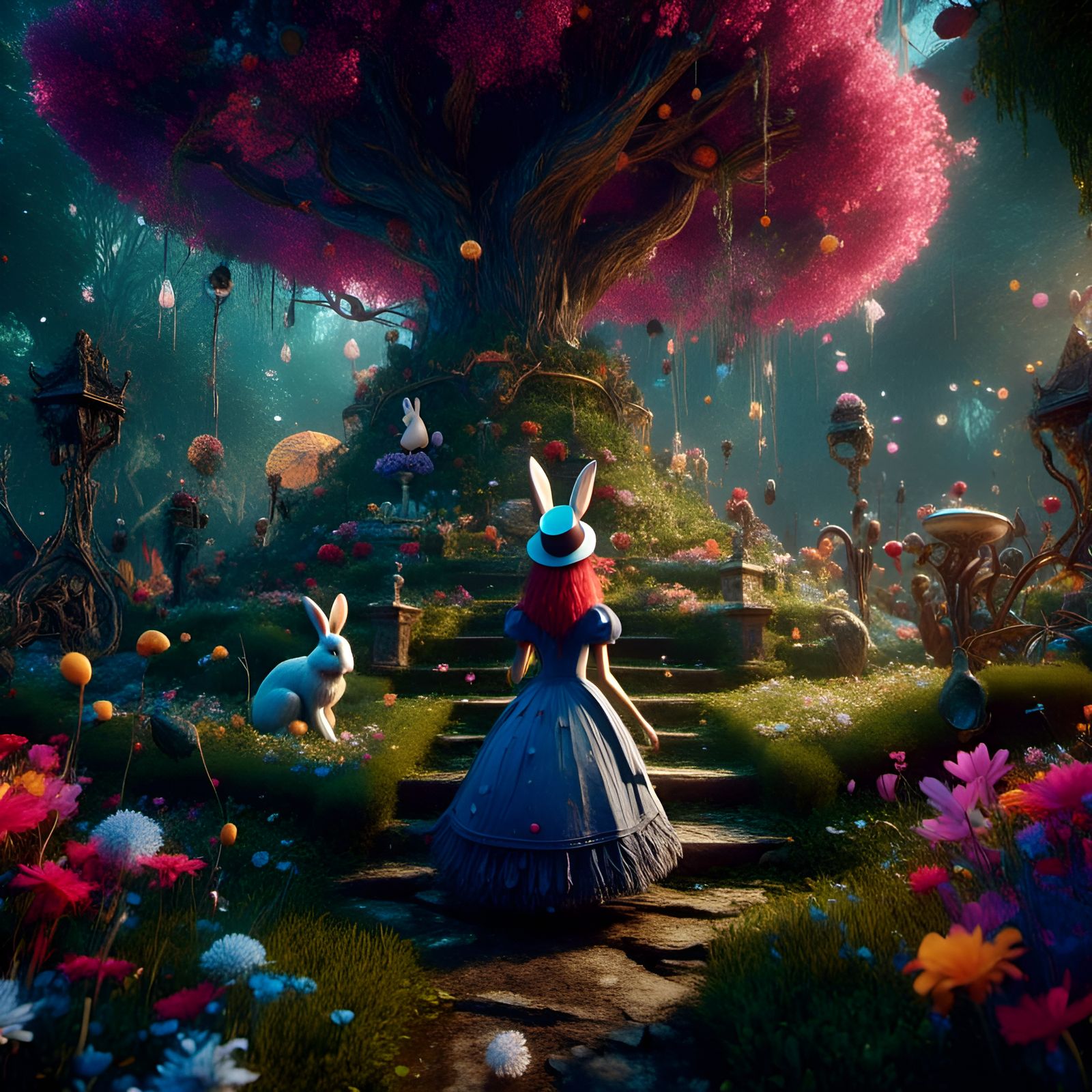Alice in Wonderland Garden Scene in 8K
