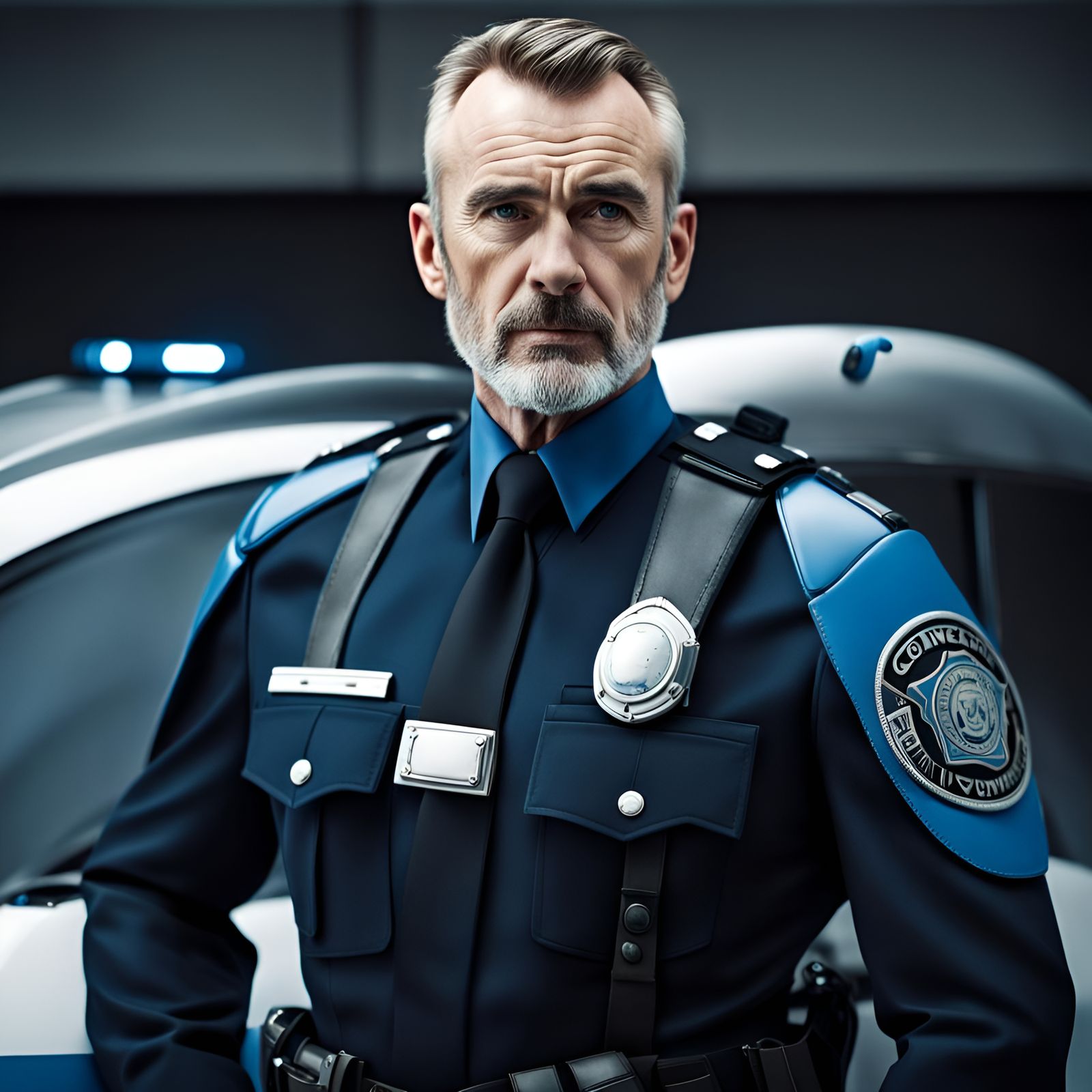 Futuristic Police Portrait: A Digital Rendering