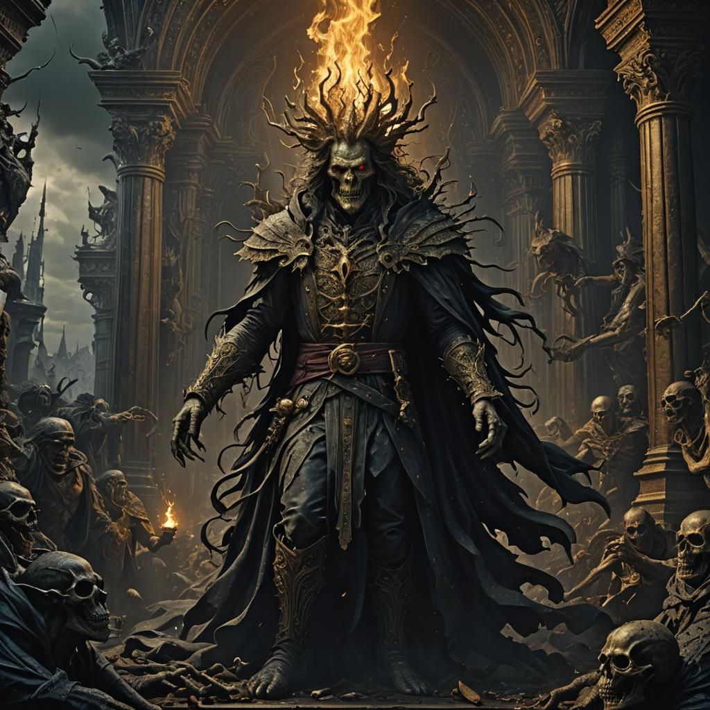 Sinister Horror Scene in Art Nouveau Style