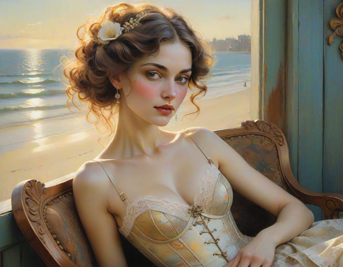 Elegant Ladies Bask in Belle Époque Splendor