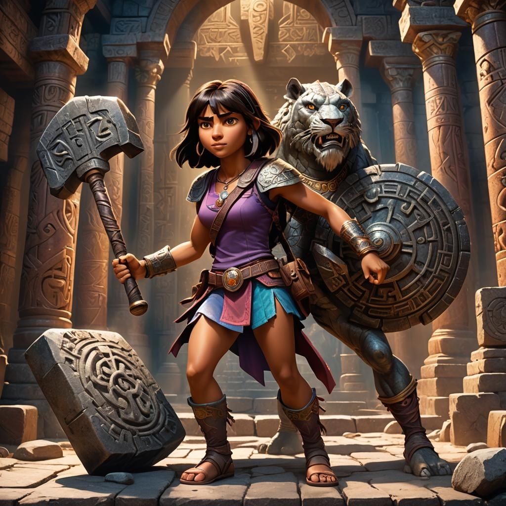 Dora the Destroyer in Mystical Temple Concept Art