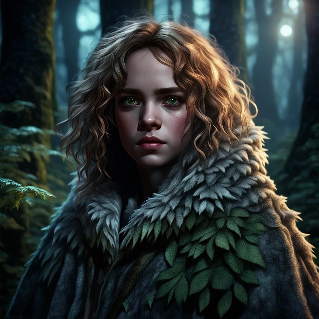 Hermione Granger Portrait in Mystical Forest, 3D Art
