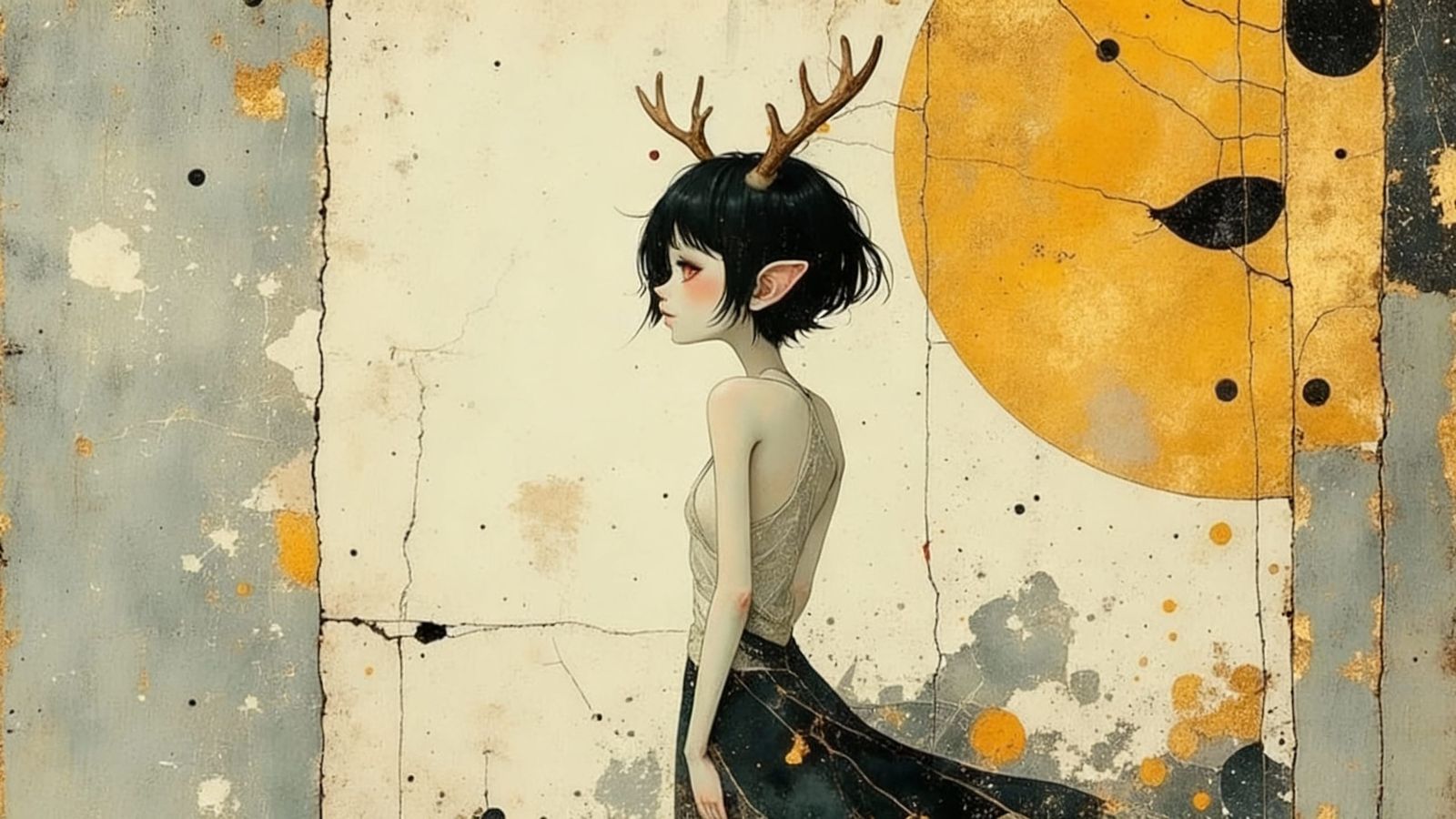 Fantasy Character Dancing in Textured Oil Paint Style