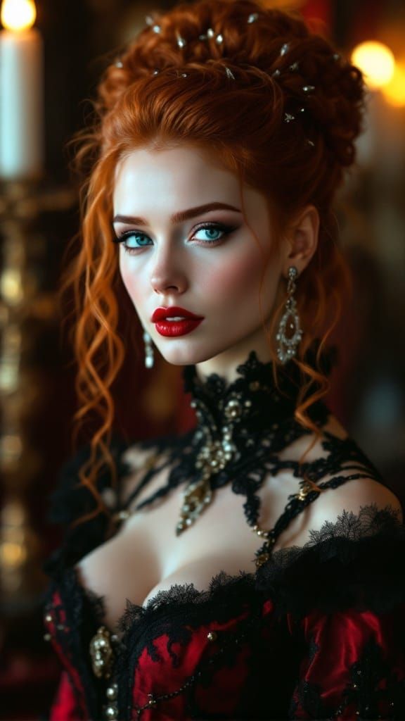 Regal Noblewoman in Baroque Elegance