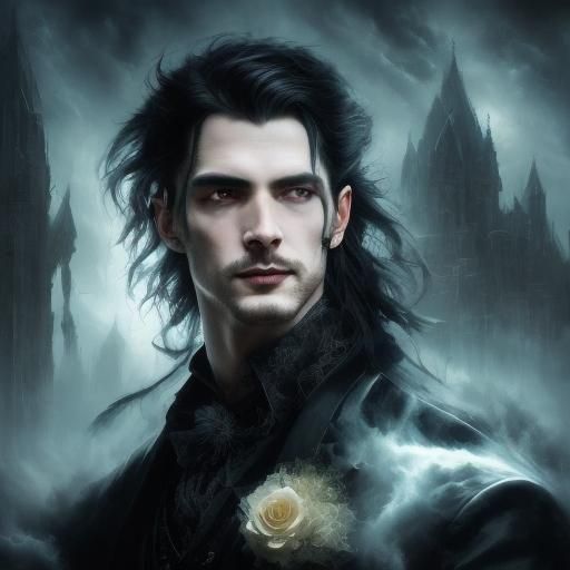 Vampire Portrait in Hyperdetailed Digital Art Style