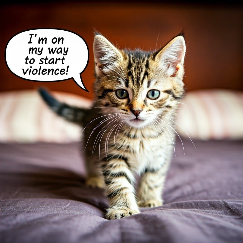 Mischievous Kitten Threatens Violence Playfully