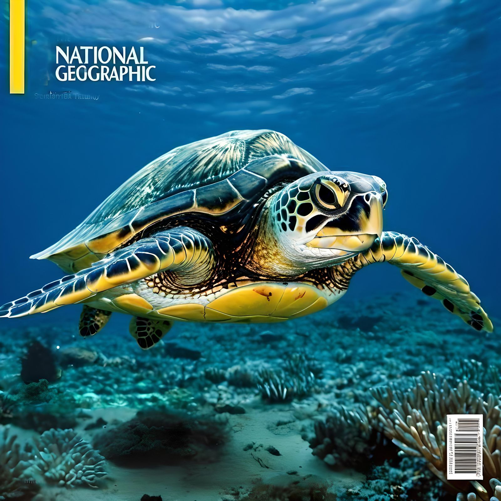 Hawksbill Turtle on 'OCEANS' Magazine Cover