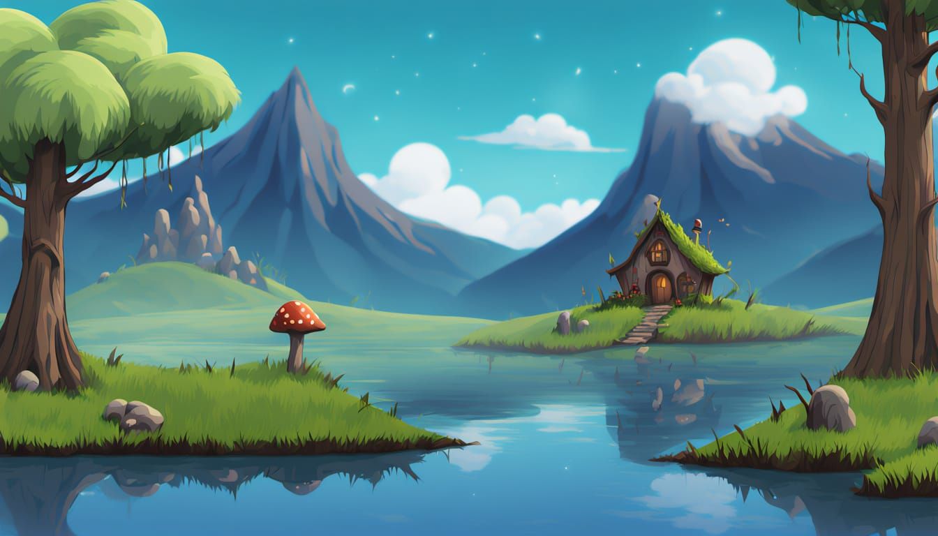 Fantasy Goblin Forest in Whimsical Cartoon Style