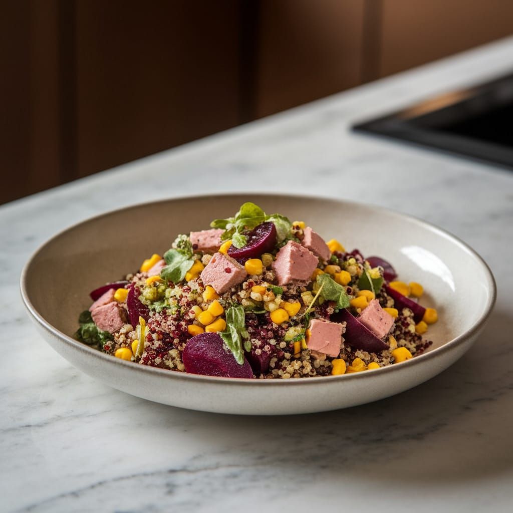 Fresh Tuna Salad in Modern Kitchen Style