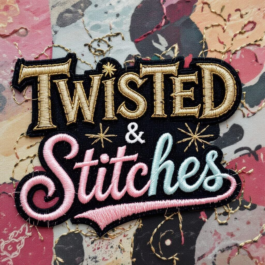 Embroidery Art: Twisted Stitches Logo in Mixed Styles