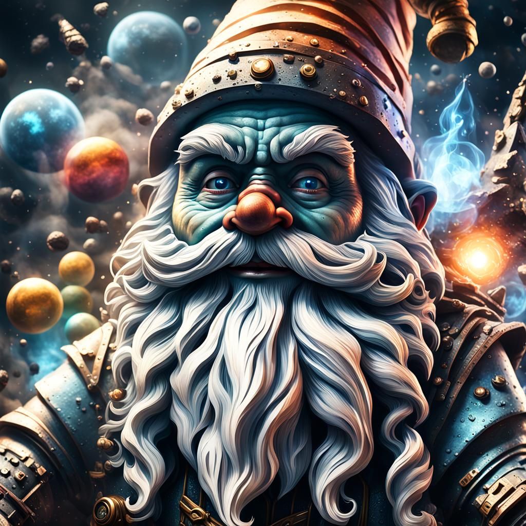 Space Gnome Wanted Poster in Hyper-Realistic Style