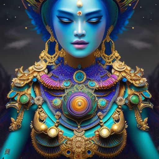 Elaborate Robot with Glowing Eyes in Hyperdetailed Style