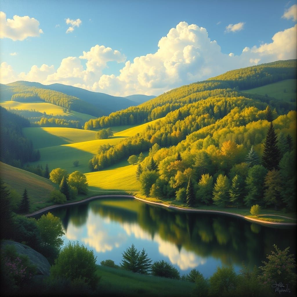 Serene Ohio Countryside in Warm Golden Light