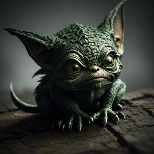 Hyperrealistic Gremlin with Intricate Details in HDR