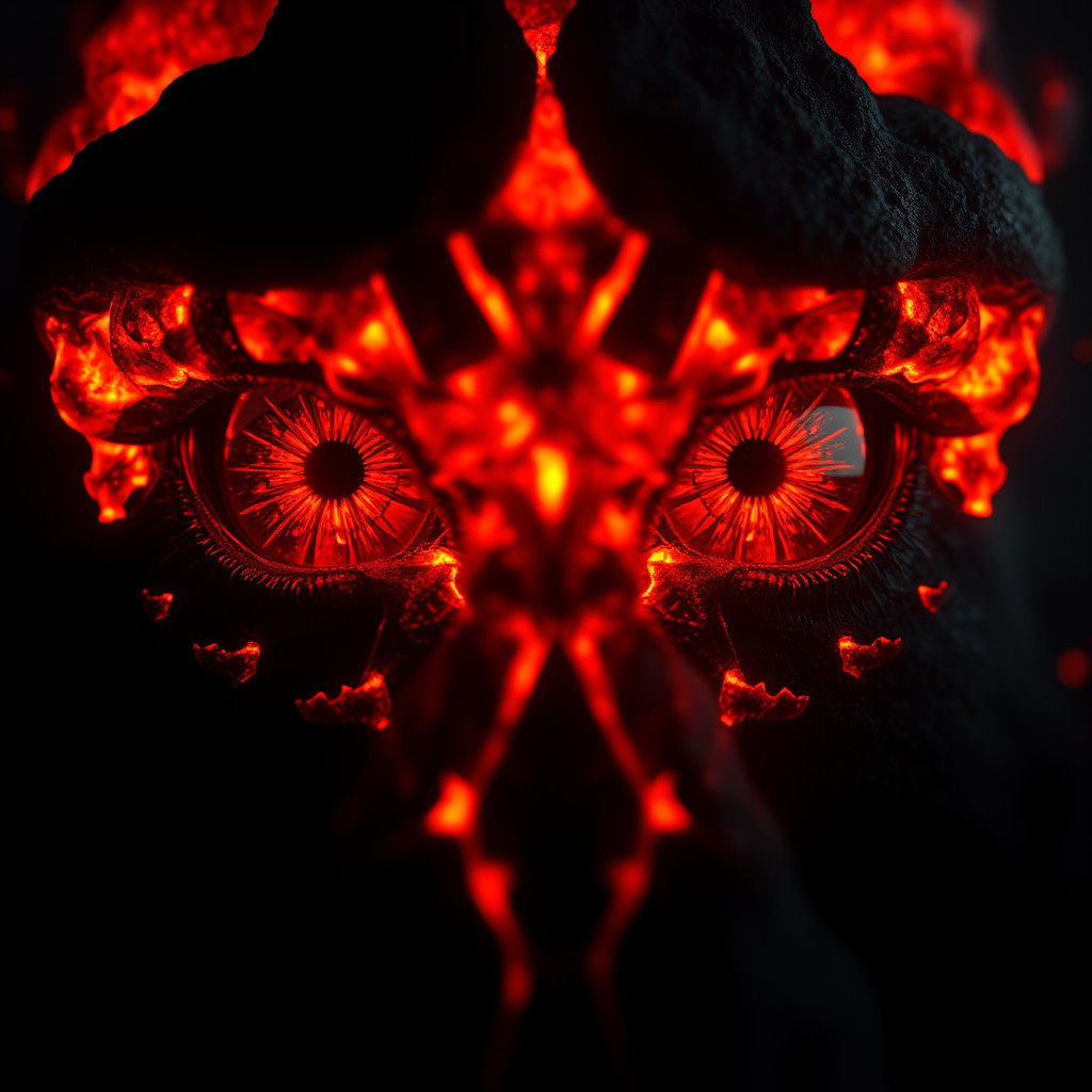Ember Eyes in High Contrast Matte Painting