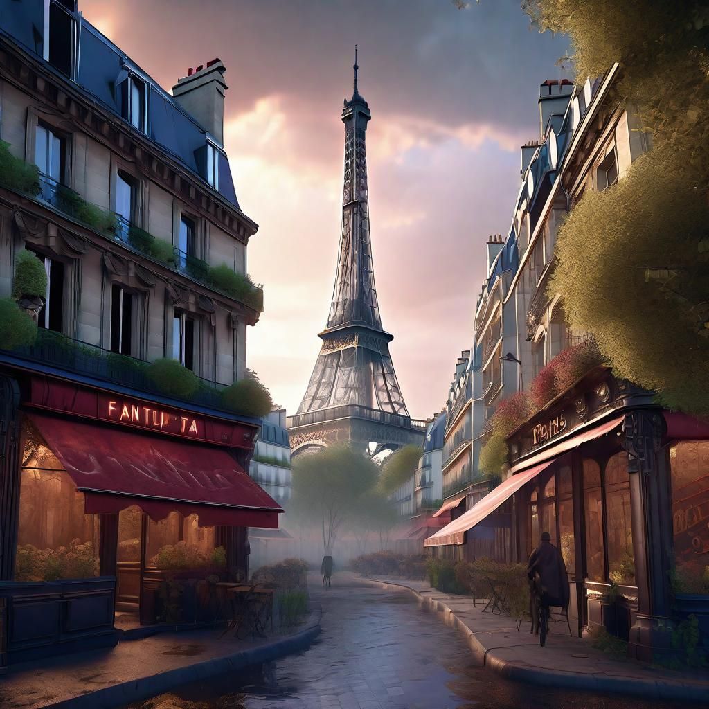 Fantastical Paris in Detailed Matte Painting