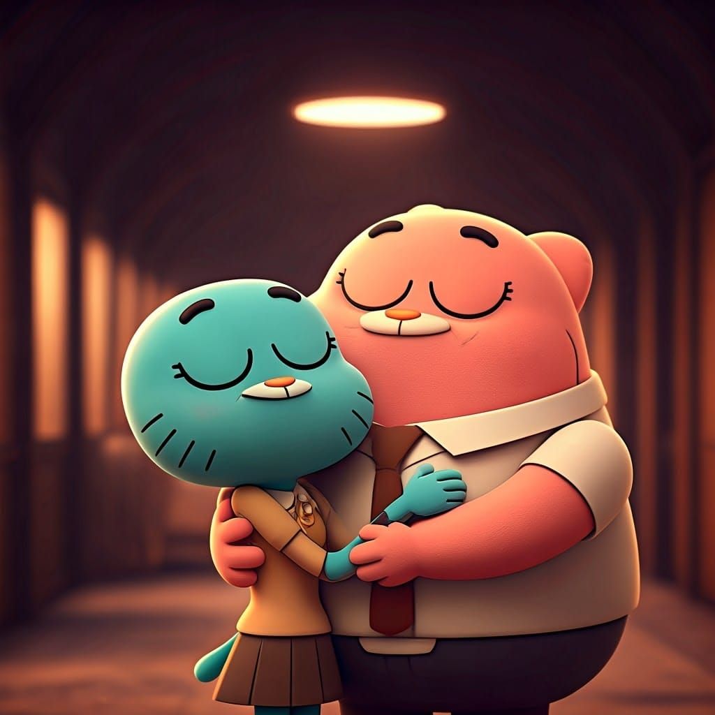 Hyperrealistic Couple Embracing in Vibrant HDR