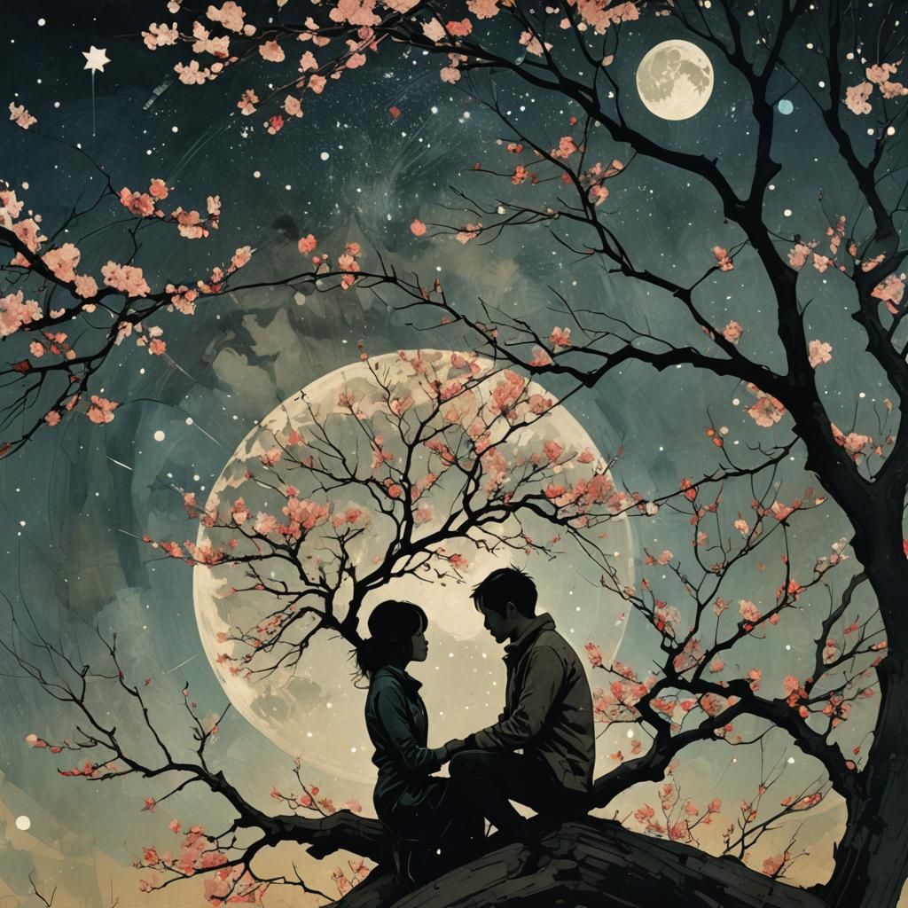 Romantic Proposal Under Cherry Blossom Tree