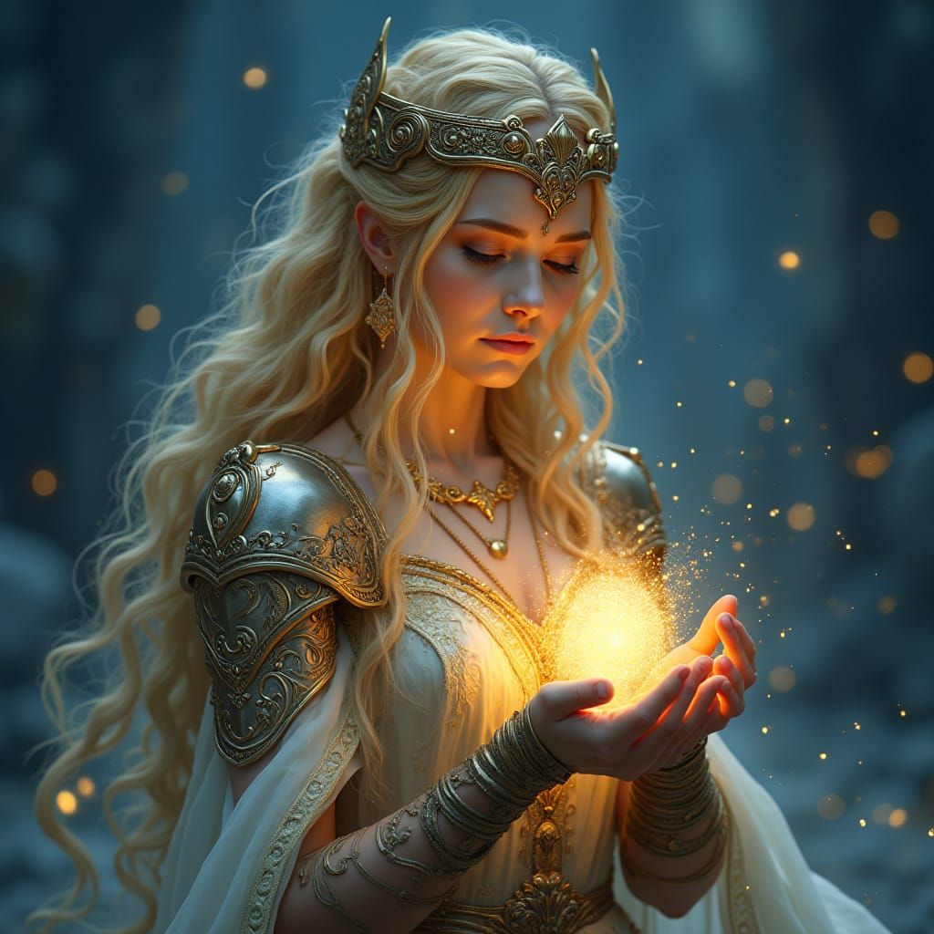 Freyja with Golden Ring and Stardust Tears