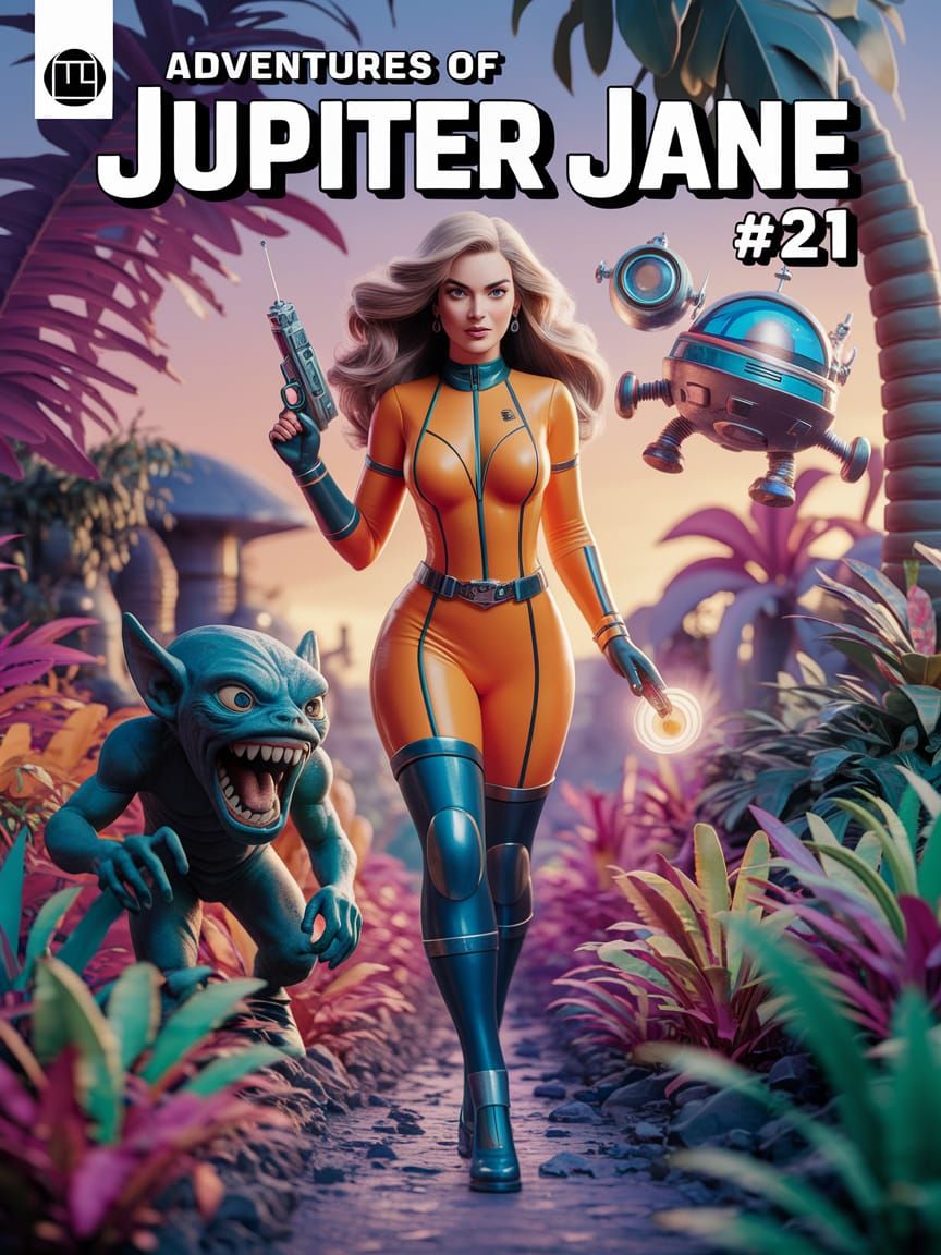 Jupiter Jane Comic Cover: Alien Jungle Battle