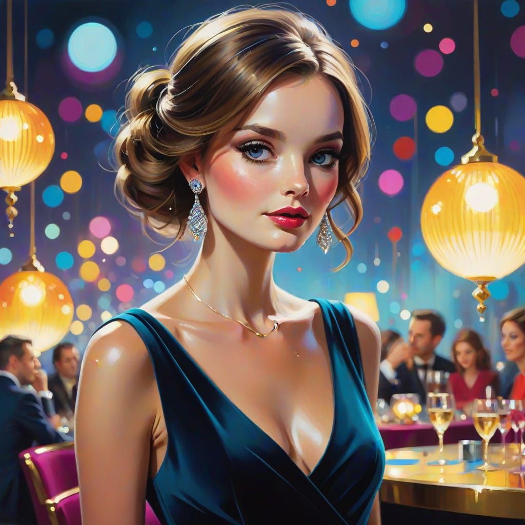 Velvet Elegance in Cyberpunk Splendor