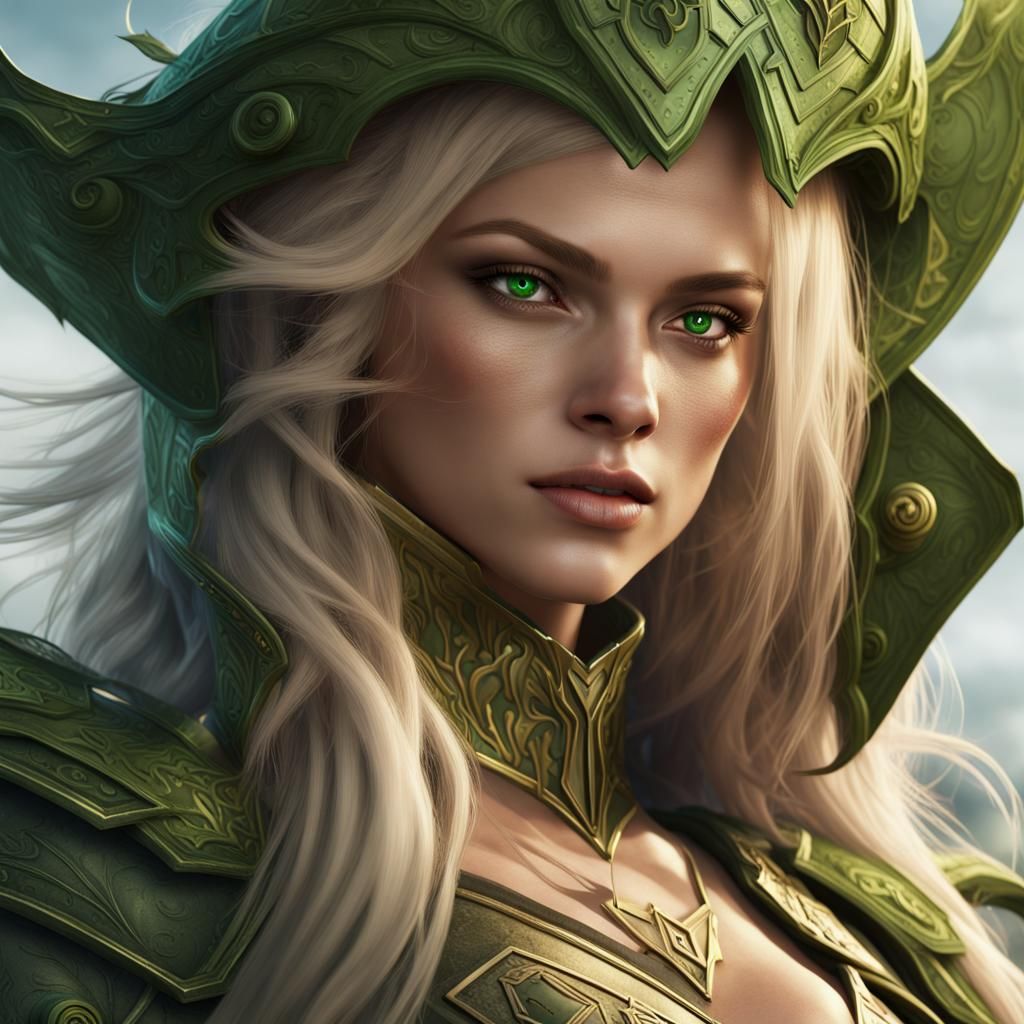 Fantasy Hero Woman with Blonde Hair