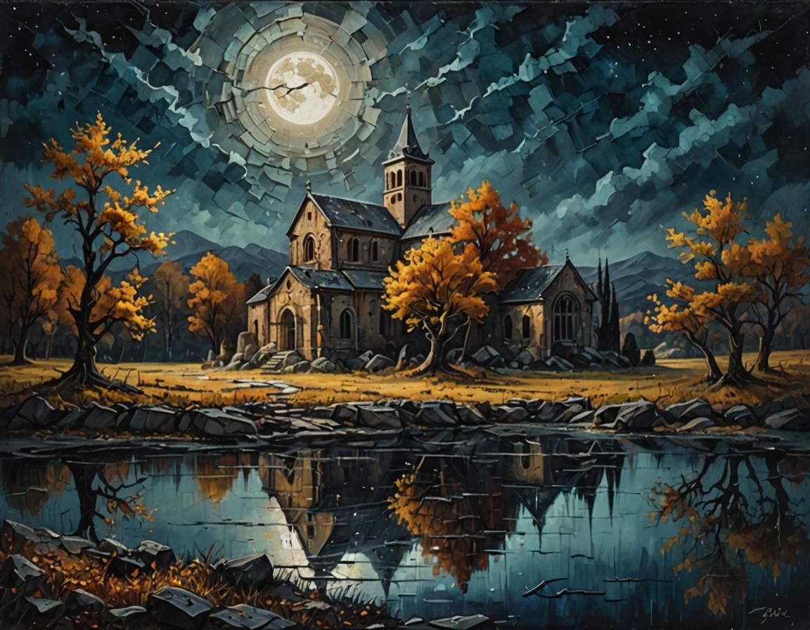 Enchanting Autumn Monastery by the Lake