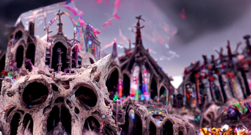 Sinister Bone Cathedral Concept Art in Unreal Engine