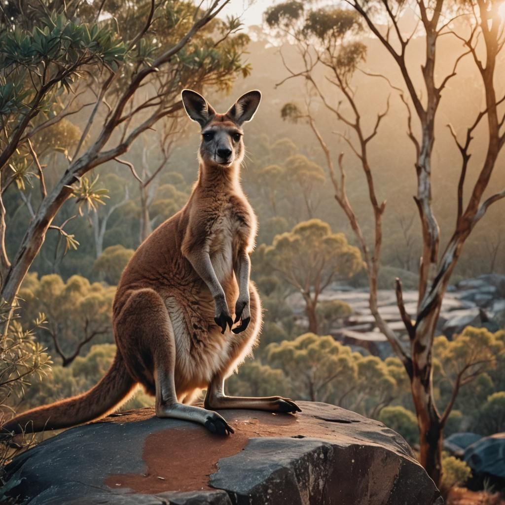 Kangaroo in Outback: Surreal Fairytale Portrait
