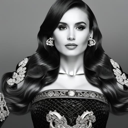 Elegant Woman in Gold Jewelry, Photorealistic Portrait