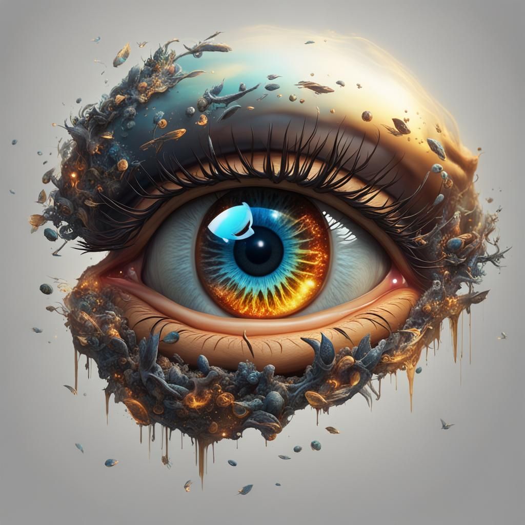 Eye with Clock Inside: Detailed Matte Painting