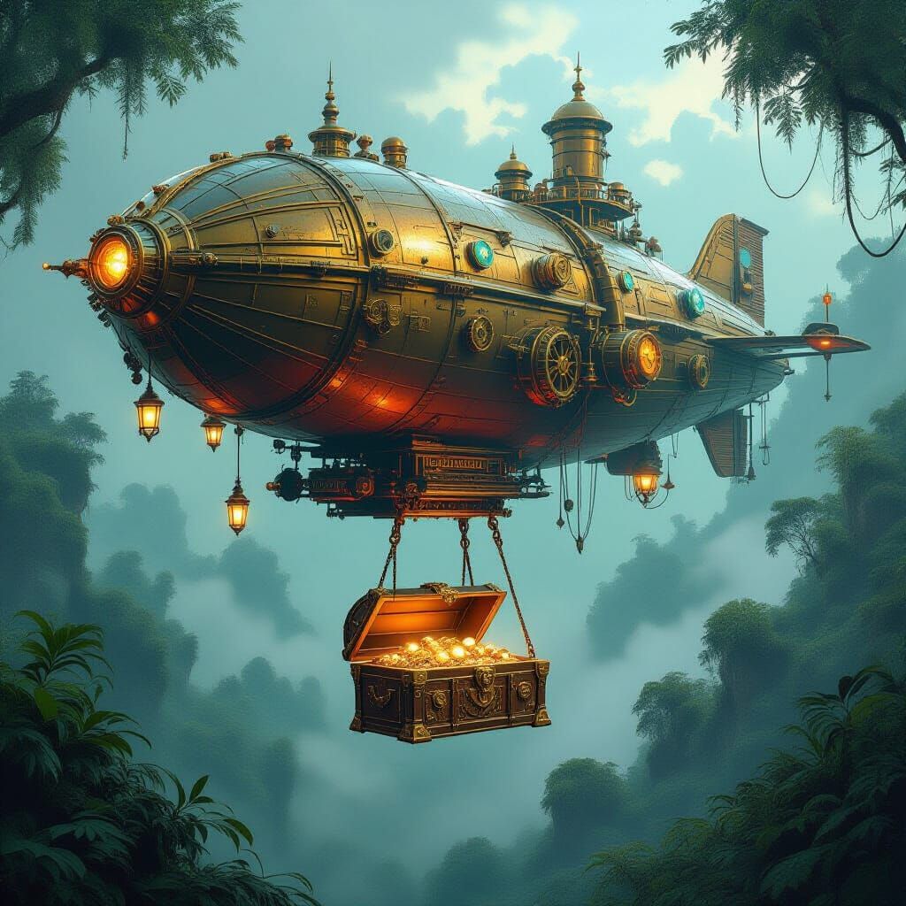 Steampunk Airship Unveils Jungle Treasure